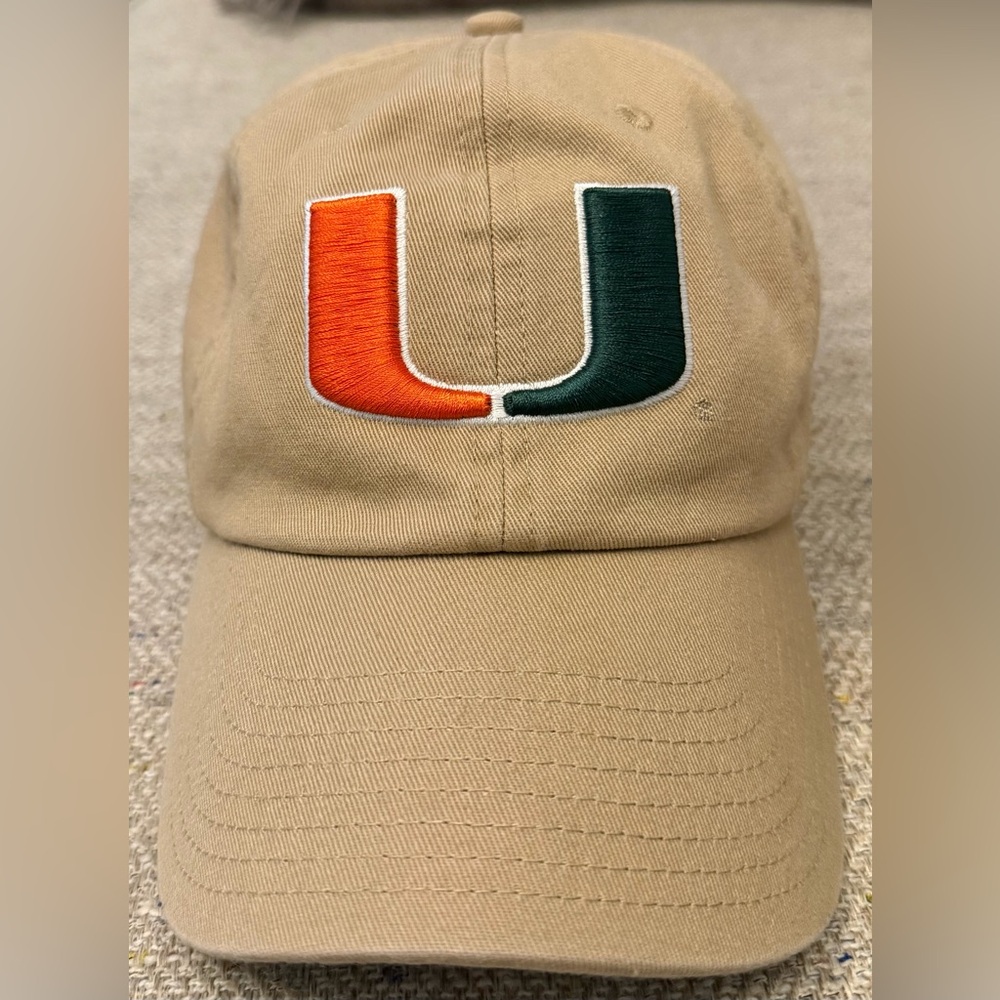 University of Miami Tan Cap with Logo